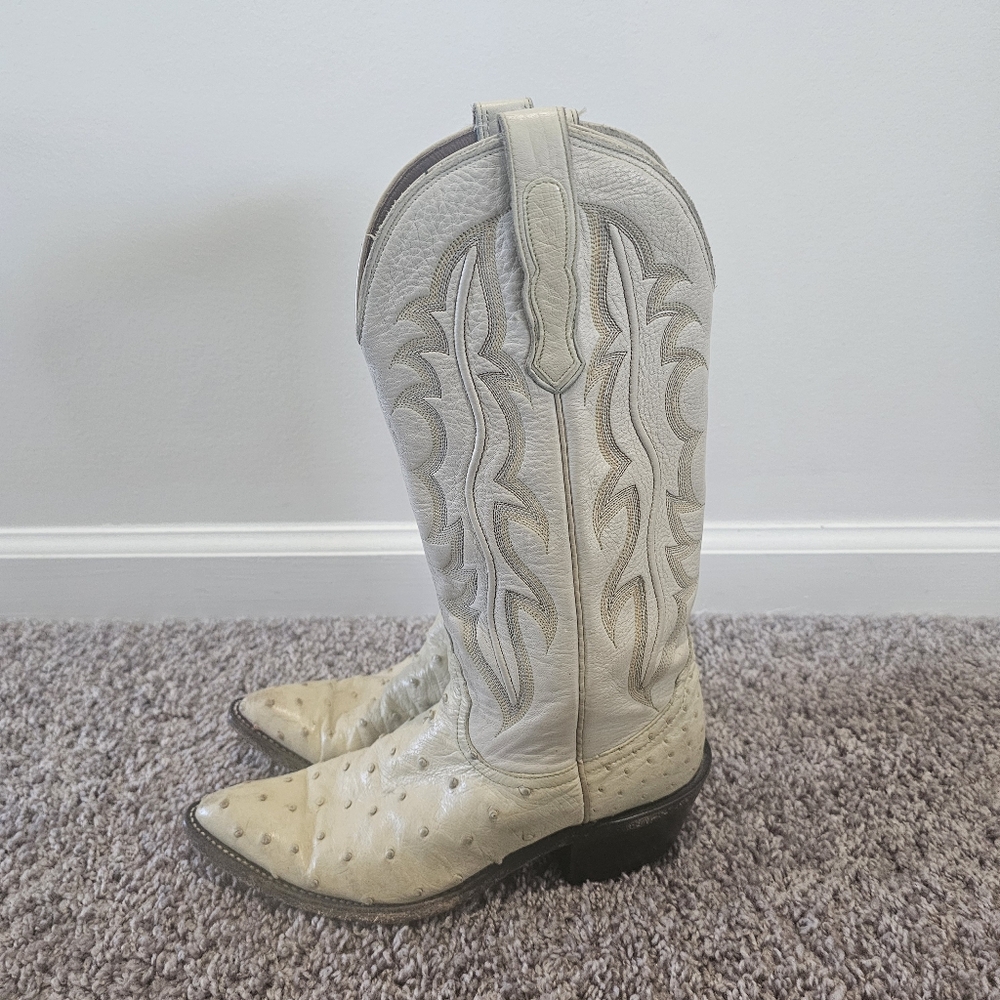 Nocona Ostrich Vintage 1970s Boots Size 6.5 Women